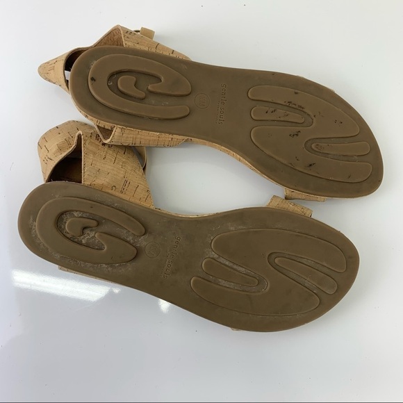 GENTLE Souls Cork Sandals flat ankle strap Lark May tan 10 hippie nature gipsy - Picture 5 of 11